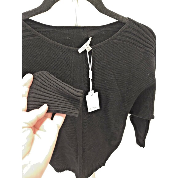 Vila Milano S Black Batwing Dolman Back Faux Button NWT Sweater Knit Y2K Slouchy - Picture 6 of 8